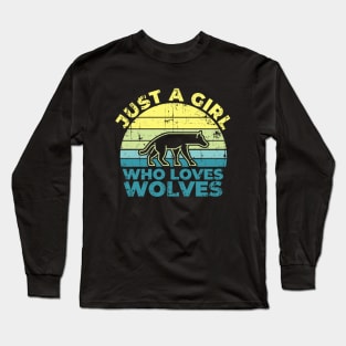 Just A Girl Who Loves Wolves for Wolf Lovers Gift Long Sleeve T-Shirt